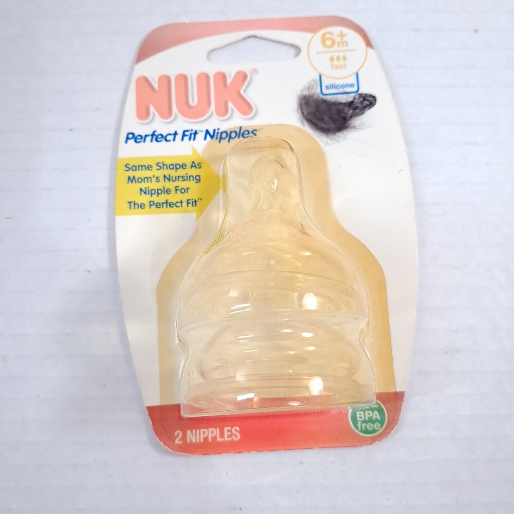NEW Nuk perfect fit bottle nipples 6+ months for baby bottles 6‎ months silicone